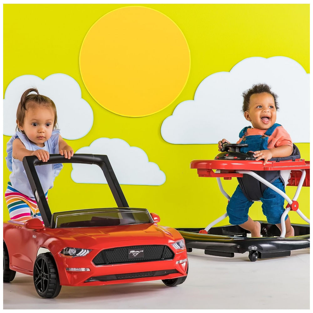 Encontraproduto.com.br - Andador Infantil Interativo 4 em 1 com Atividades e Assento Ajustável para 6 Meses ou Mais, Bright Starts, Vermelho