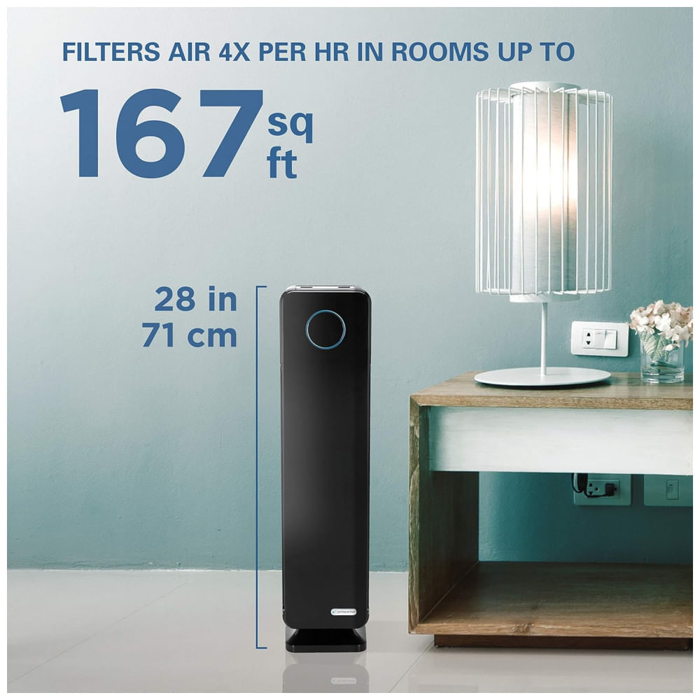 Encontraproduto.com.br - Purificador de Ar com Filtro HEPA 3 em 1 e 3 Velocidades, Cobertura 15 m2, 110V, Germ Guardian AC5300B, Preto