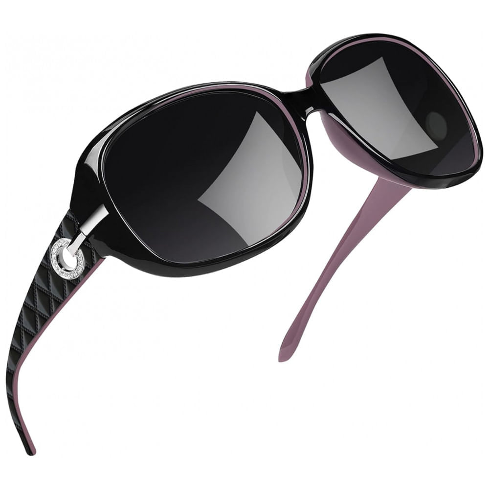 Óculos de Sol Feminino com Proteção UV, Joopin A02, Roxo e Preto