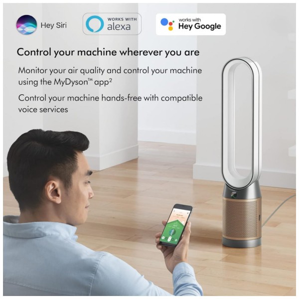 Encontraproduto.com.br - Purificador de Ar e Ventilador Programável Dyson TP09, 110V, Ouro Branco