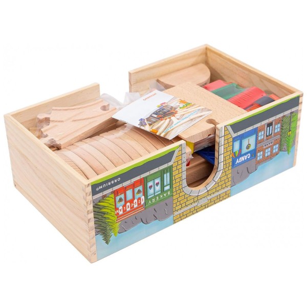 Encontraproduto.com.br - Conjunto de Trenzinho de Brinquedo com Caixa de zenamento e Túnel de Uso Duplo para Crianças, Orbrium, Colorido