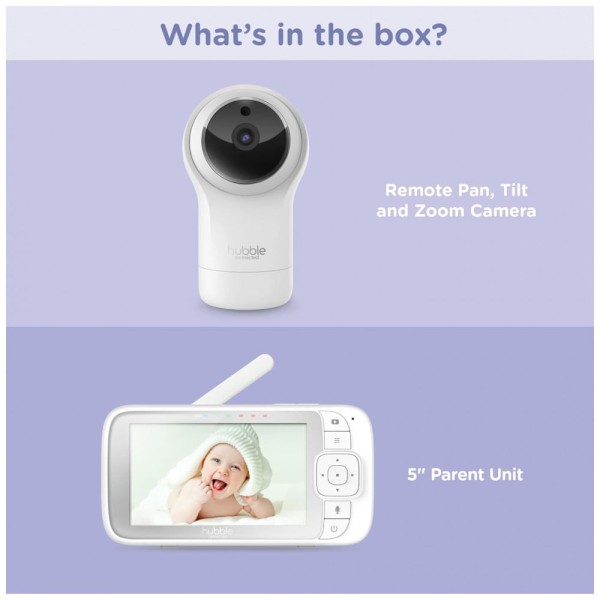 Encontraproduto.com.br - Babá Eletrônica com Câmera, Áudio, Visão Noturna e Canções de Ninar, HUBBLE CONNECTED, Branca