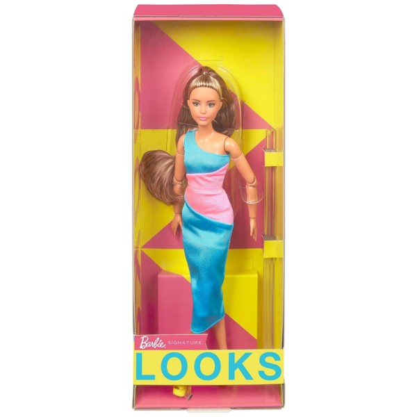 Encontraproduto.com.br - Boneca Barbie Inspirada na Coleção Clássicas com Vestido Midi e Cabelo Longo, Rosa