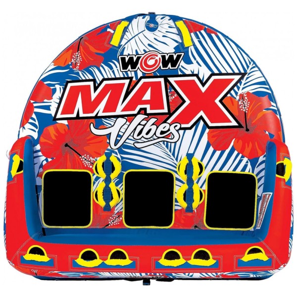 Encontraproduto.com.br - Boia Rebocável para até 3 Pessoas, Wow Sports Max Vibes, Vermelho e Azul