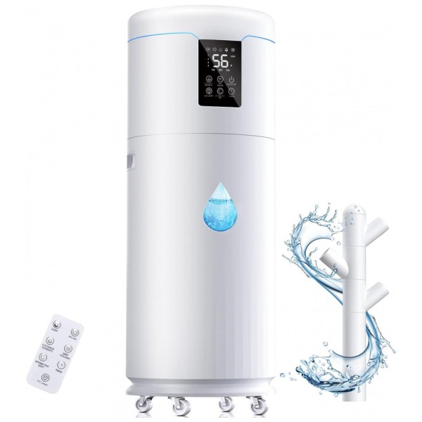 Encontraproduto.com.br - Umidificador Ultragrande de 17L para Salas Grandes com 4 Modos de Névoa e Silencioso, Hiswelle, Branco