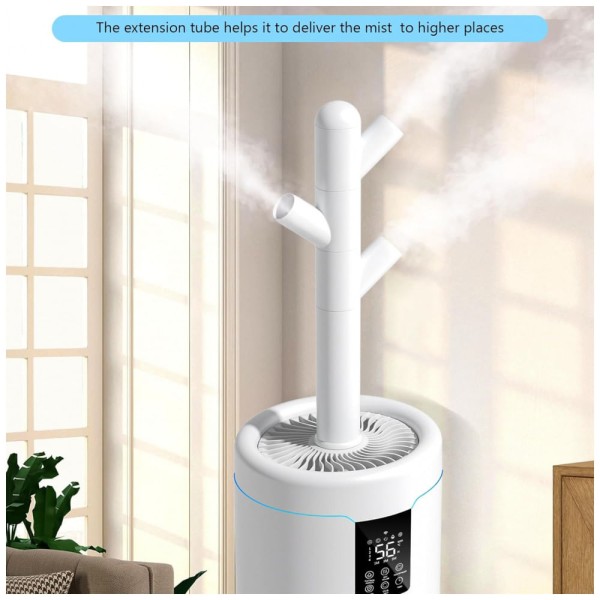Encontraproduto.com.br - Umidificador Ultragrande de 17L para Salas Grandes com 4 Modos de Névoa e Silencioso, Hiswelle, Branco
