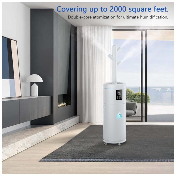 Encontraproduto.com.br - Umidificador Ultragrande de 17L para Salas Grandes com 4 Modos de Névoa e Silencioso, Hiswelle, Branco