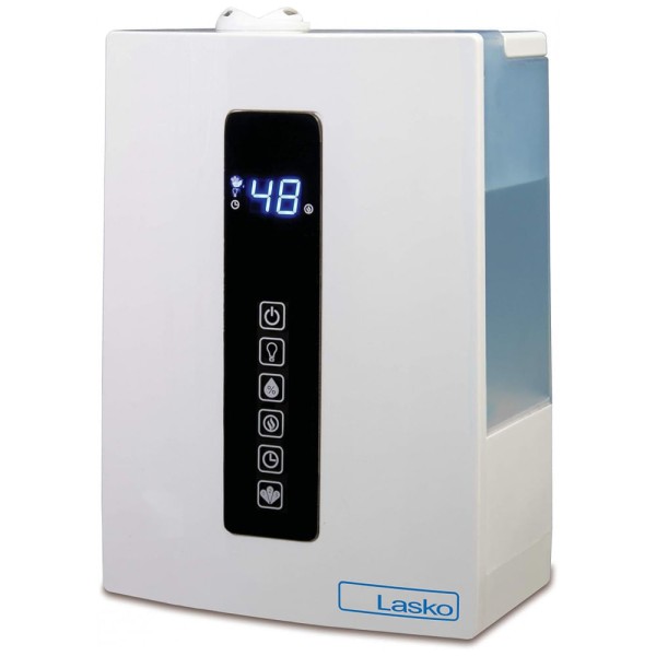 Encontraproduto.com.br - Umidificador Ultrassônico 4,9 Litros com Névoa Quente e Fria para Quarto e Sala, Lasko UH300, Branco