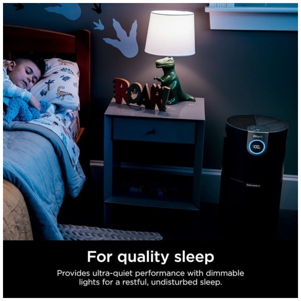 Encontraproduto.com.br - Purificador de Ar para Espaços até 111m2 com Filtro HEPA e Painel Digital, Shark HP202 Clean Sense MAX, Preto