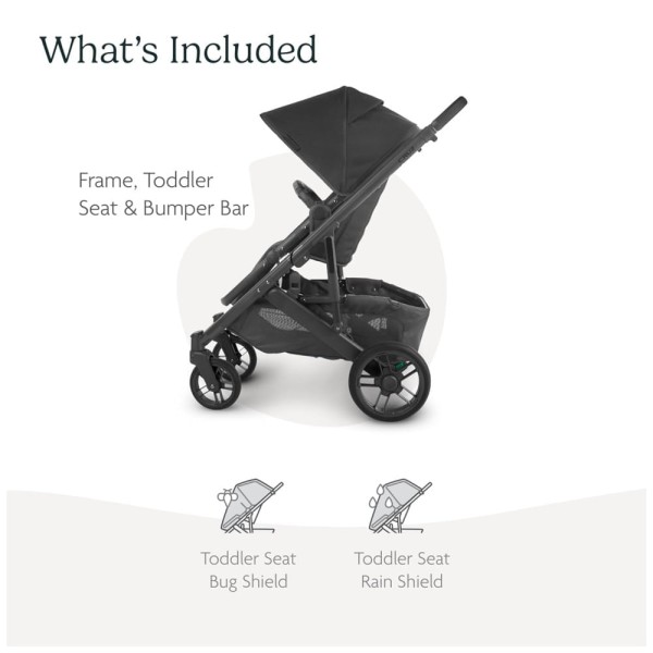 Encontraproduto.com.br - Carrinho de Bebê com Barra de Proteção, Assento Reversível, Proteção Contra Insetos e Chuva, UPPAbaby Cruz V2, Preto