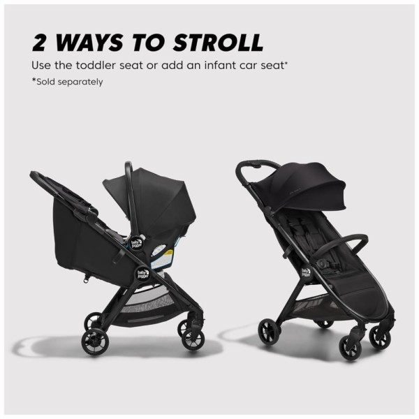 Encontraproduto.com.br - Carrinho de Bebê Ultracompacto com Trava Automática para Fácil Transporte e Armazenamento, Baby Jogger City Tour 2, Preto