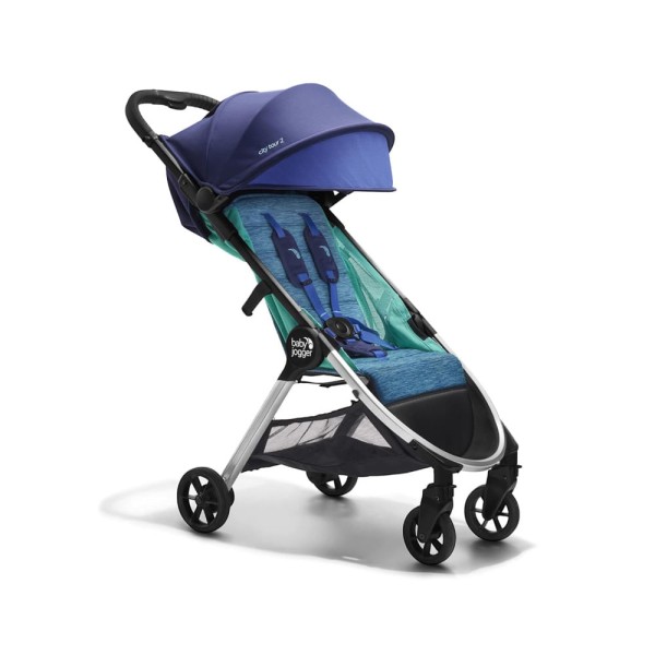 Encontraproduto.com.br - Carrinho de Bebê Ultracompacto com Proteção Contra Intempéries e Bolsa de Transporte, Baby Jogger  City Tour 2, Azul
