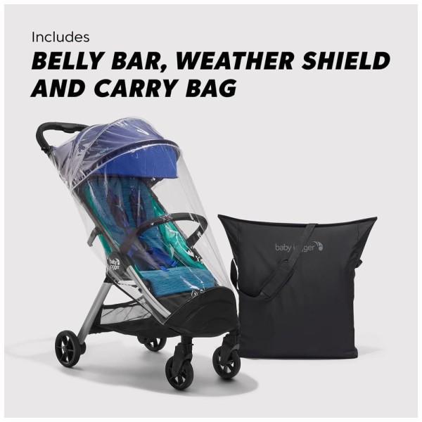 Encontraproduto.com.br - Carrinho de Bebê Ultracompacto com Proteção Contra Intempéries e Bolsa de Transporte, Baby Jogger  City Tour 2, Azul