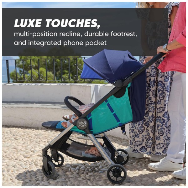 Encontraproduto.com.br - Carrinho de Bebê Ultracompacto com Proteção Contra Intempéries e Bolsa de Transporte, Baby Jogger  City Tour 2, Azul