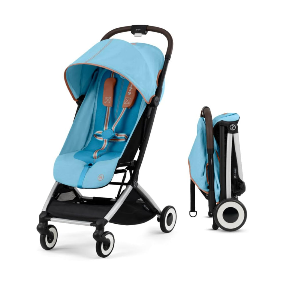 Encontraproduto.com.br - Carrinho de Bebê Ultraleve com Almofada do Assento, Alça de Transporte e Dobra Rápida com Uma Mão, Cybex Orfeo, Azul Claro