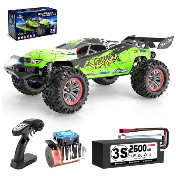 Encontraproduto.com.br - Carri RC 4X4 Escala 1:8 a Prova dÁgua, Atinge 80 km/h em Todos os Terrenos, VENUM, Verde