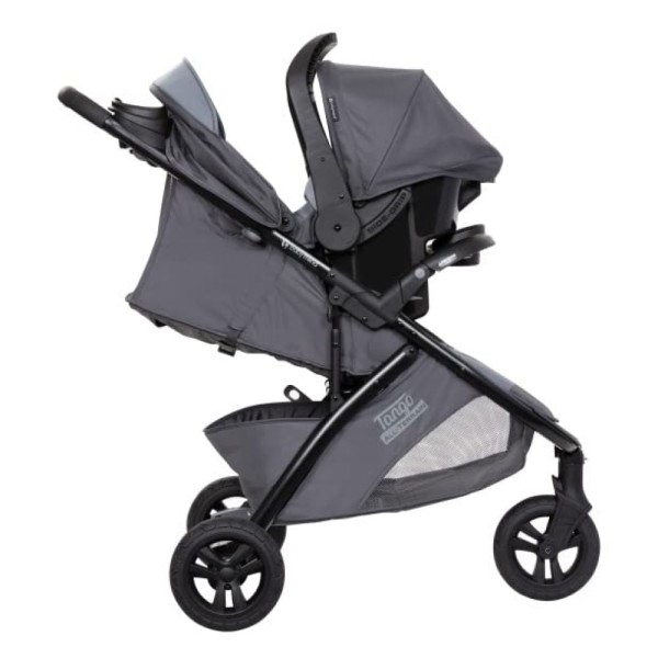 Encontraproduto.com.br - Carrinho de Bebê Travel System de 3 Rodas com Pneus para Todo o Terreno, Porta-Copos, Baby Trend Tango 3, Cinza