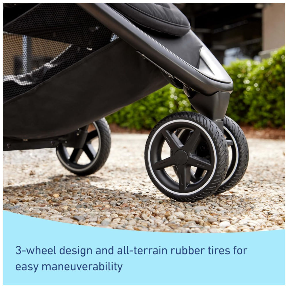 Encontraproduto.com.br - Carrinho de Bebê Travel System com Rodas para Todo Terreno e Suspensão ComfiTech no Assento para Maior Conforto, Graco Outpace LX, Cinza e Preto