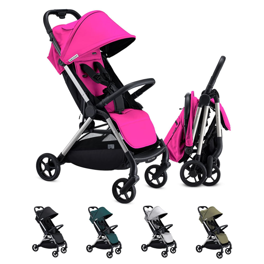 Encontraproduto.com.br - Carrinho de Bebê Compacto e Leve, Dobrável com Uma Mão, Colugo, Rosa
