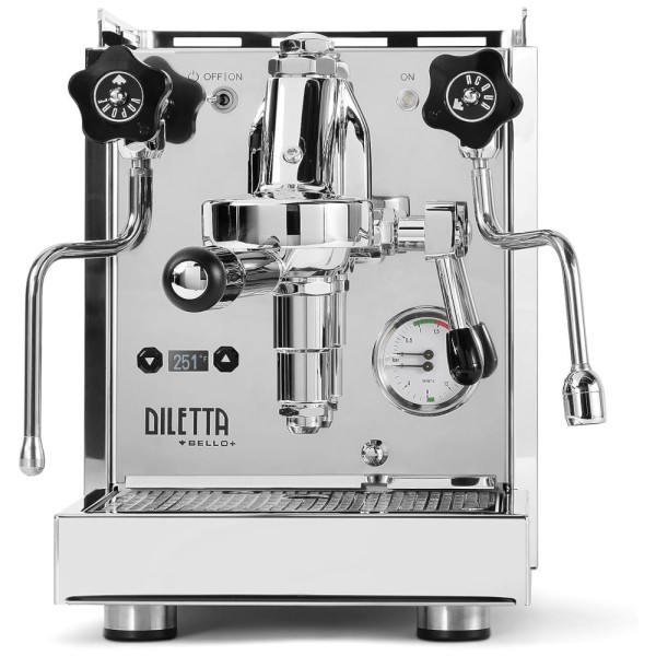 Máquina de Café Expresso em Aço Inoxidável com Controle de Temperatura PID e Modo Ecológico de Baixo Consumo, 110V 1500W, Diletta Bello, Prata