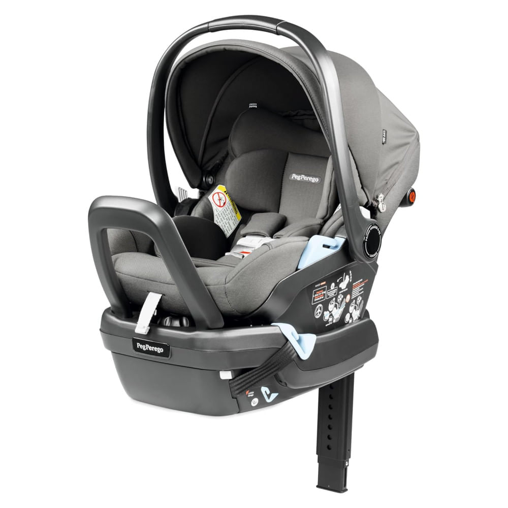 Encontraproduto.com.br - Cadeira de Carro Infantil com Base e Barra Anti-Rebote, para Bebês de 1,8 kg a 15,8 kg, Peg Perego Primo Viaggio, Cinza