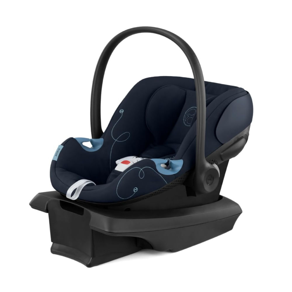 Encontraproduto.com.br - Cadeira de Bebe para Carro com Proteção Linear Contra Impactos Laterais, Apoio de Cabeça Ajustável em 11 Posições e Base Safelock, Cybex Aton G, Azul