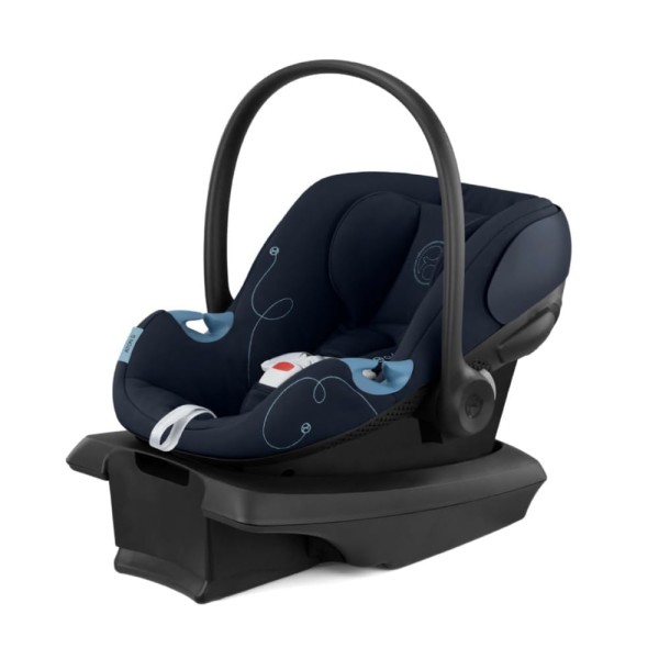 Encontraproduto.com.br - Cadeira de Bebe para Carro com Proteção Linear Contra Impactos Laterais, Apoio de Cabeça Ajustável em 11 Posições e Base Safelock, Cybex Aton G, Azul