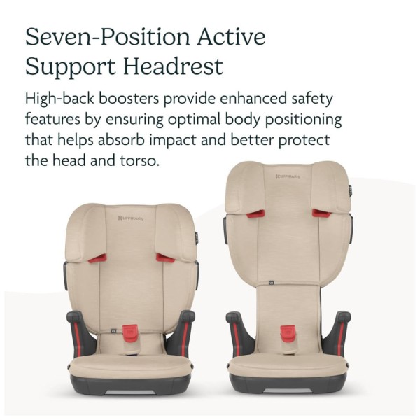 Encontraproduto.com.br - Cadeira de Bebe para Carro com Encosto Alto, Apoio de Cabeça, Porta-Copos e 7 Posições, UPPAbaby, Bege