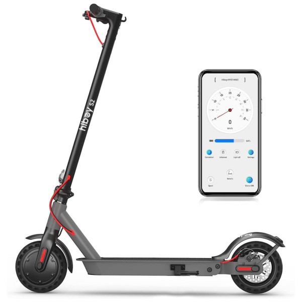 Scooter Elétrica para Adultos até 100 kg, Velocidade Máxima de 30 km/h e Alcance de 35 km com Sistema de Frenagem Duplo e Aplicativo, 350W, Hiboy S2R