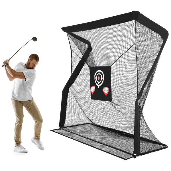 Encontraproduto.com.br - Rede de Treino para Golfe de 2,4m x 2,4m com Retorno Automático de Bola e Equipada com Vários Alvos Estrategicamente Posicionados para Melhorar suas