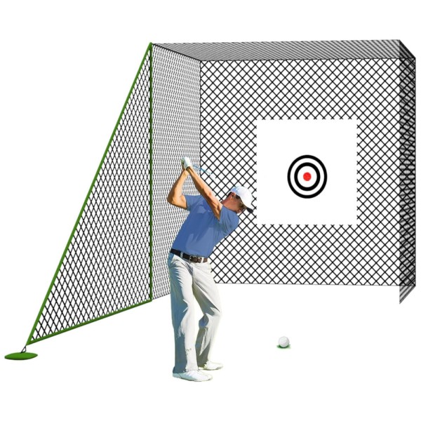 Encontraproduto.com.br - Rede de Treino Golfe de 3m x 3m x 3m com 1 Pano de Alvo e Bolsa de Transporte para Ambientes Internos e Externos, Oftest, Preta