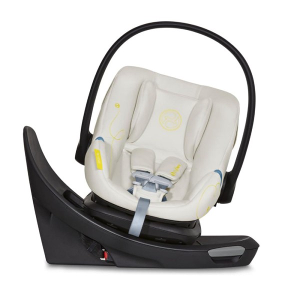 Encontraproduto.com.br - Cadeira de Bebê para Carro com Base Giratória de 180º, Barra Anti-Rebote e Apoio de Cabeça Ajustável em 11 Posições, Cybex Aton G Swivel, Bege Concha