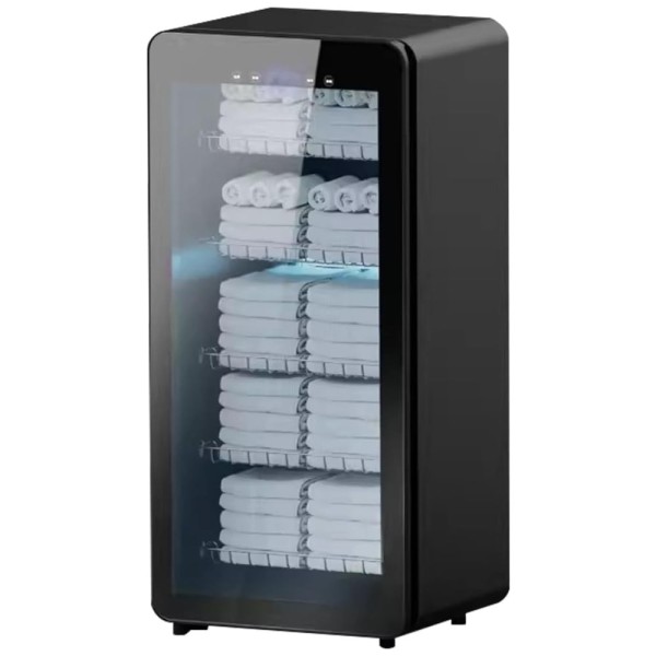 Aquecedor de Toalha Elétrico para Barbearia, SPA ou Salão de Beleza, com Display LED Elegante e Capacidade para 60 Toalhas de Rosto, 110V LYX, Preto