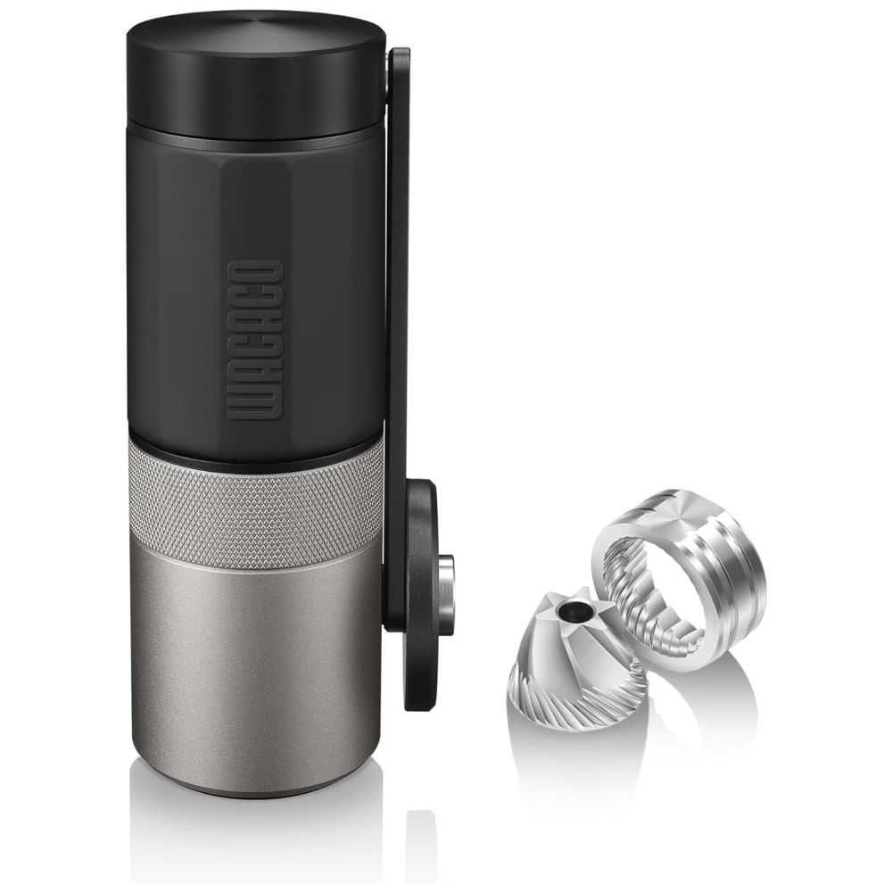 Encontraproduto.com.br - Moedor de Café Manual Ajustável Portátil com Rebarba Cônica de Aço Inoxidável para Viagens, Acampamentos e Caminhadas, WACACO, Preto