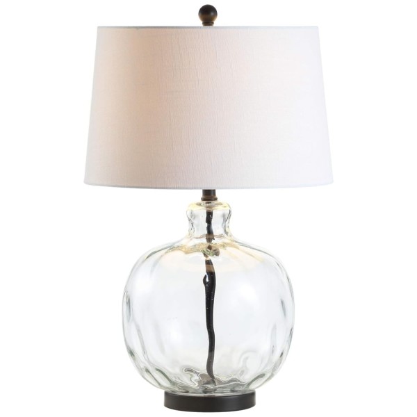 Abajur Luminária de Mesa, Estilo Country Rústico com 67 cm de Altura para Quarto, Sala de Estar e Escritório, 110V 100W, JONATHAN Y, Transparente e