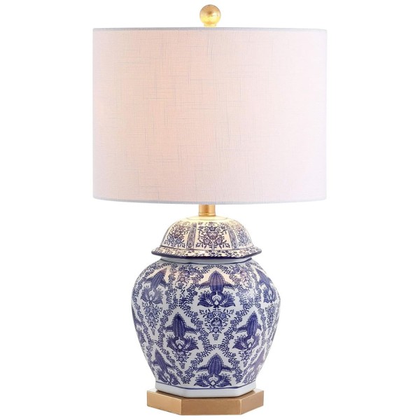 Abajur Luminária de Mesa em Cerâmica, Estilo Clássica Tradicional com 63 cm de Altura para Quarto, Sala de Estar e Escritório, 110V 100W, JONATHAN Y,