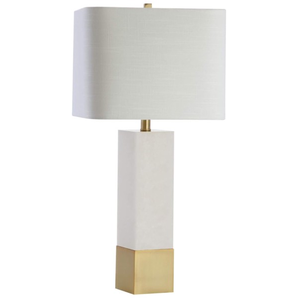 Abajur Luminária de Mesa em Metal e Mármore, Estilo Contemporâneo Transicional com 73 cm de Altura para Quarto, Sala de Estar e Escritório, 110V