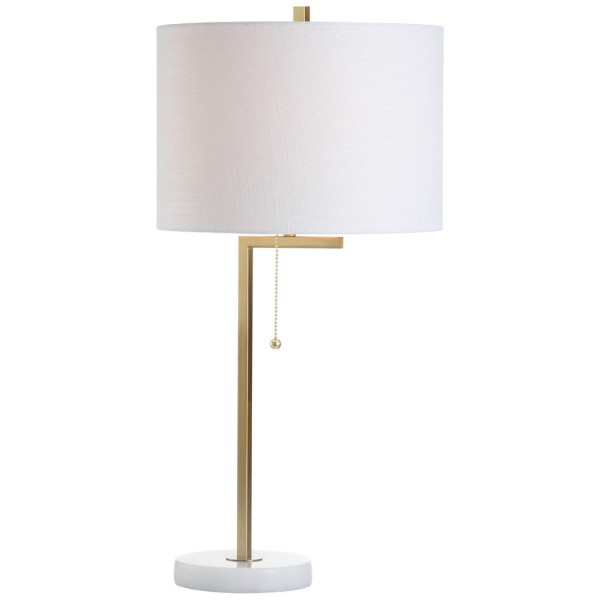 Encontraproduto.com.br - Abajur Luminária de Mesa em Metal e Mármore, Estilo Contemporâneo com 62 cm de Altura para Quarto, Sala de Estar e Escritório, 110V 60W, JONATHAN Y,
