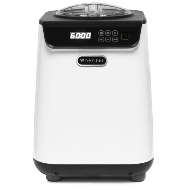 Encontraproduto.com.br - Máquina de Sorvete Automática 1,2L com Visor Digital LCD, Temporizador, Sem Pré-Congelamento e Compressor Integrado, 110V, Whynter ICM-128WS, Branca
