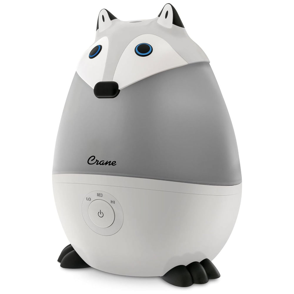 Umidificador Ultrassônico 1,8L com Tema de Raposa, Configurações Ajustáveis e Desligamento Automático para Ambientes até 23m2, 110V, CRANE, Cinza