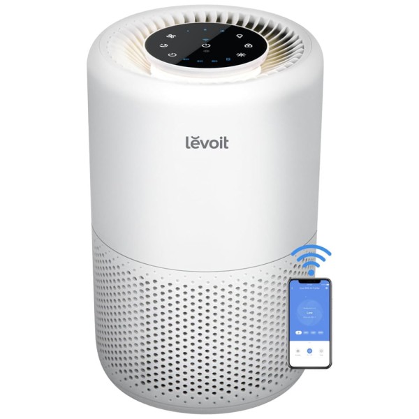 Encontraproduto.com.br - Purificador de Ar 3 em 1, para Ambientes até 85m² com Controle por APP e Silencioso que Remove Fumaça, Poeira e Mofo, 110V 26W, LEVOIT, Branco