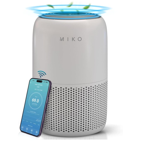 Encontraproduto.com.br - Purificador de Ar 3 em 1, para Ambientes até 111m² com Controle por APP, Modo de Espera, Silencioso e Sistema de Filtragem em 3 Camadas, 110V 15W,