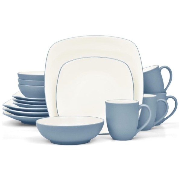 Aparelho de Jantar para Todas as Ocasiões, Elegância e Sofisticação para Sua Mesa com 16 Peças, Formato Quadrado e Material de Cerâmica, Noritake,