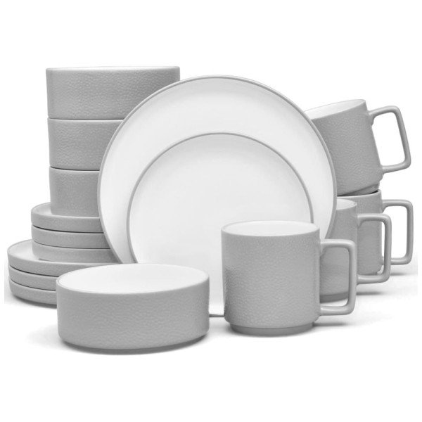 Encontraproduto.com.br - Aparelho de Jantar para Todas as Ocasiões, Elegância e Sofisticação para Sua Mesa com 16 Peças, Formato Redondo e Material de Porcelana, Noritake