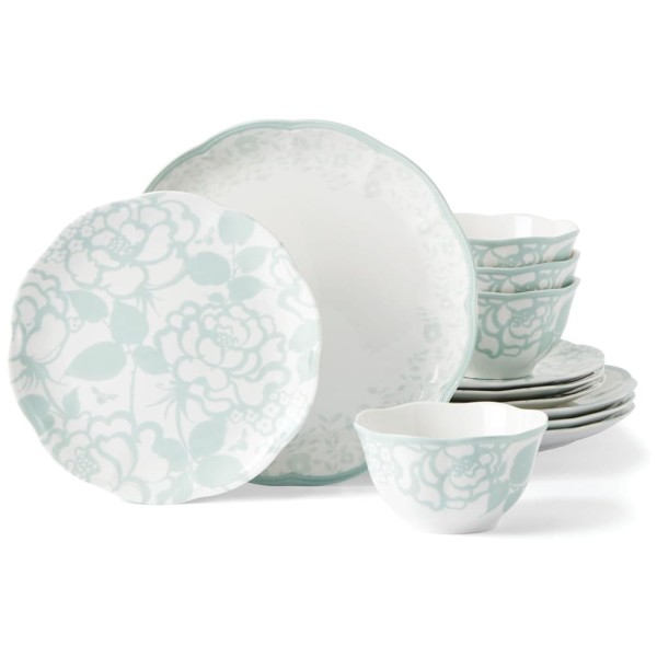 Aparelho de Jantar, Elegância e Sofisticação para Sua Mesa com 12 Peças, Formato Redondo Ondulado e Material de Porcelana, LENOX 894307, Branco e