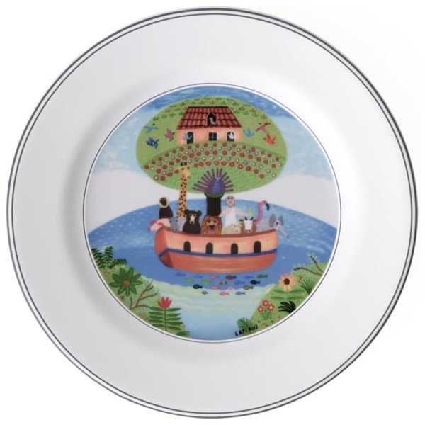 Encontraproduto.com.br - Prato para Salada ou Aperitivo de 21 cm com Tema Arca de Noé, Formato Redondo e Material de Porcelana, Villeroy Boch, Branco Colorido