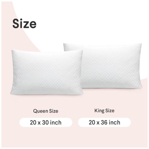 Encontraproduto.com.br - Travesseiro de Espuma de Memória Ajustável, Tamanho Queen com Capa Removível Lavável e Enchimento 100% Algodão Puro, FAUNNA, Branco