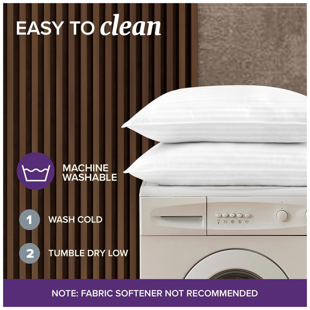 Encontraproduto.com.br - Conjunto de Travesseiros de Espuma Suave e Fronha de 460 Fios, Tamanho Queen com 2 Peças, Beckham Hotel Collection, Branco