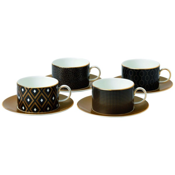 Encontraproduto.com.br - Jogo de Xícaras e Pires, Estilo Contemporâneo com Capacidade de 220mL e Material de Porcelana, Waterford 40007555, Colorido