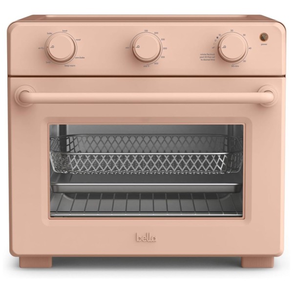 Encontraproduto.com.br - Forno Elétrico 7 em 1 com Capacidade de 23L, Desligamento Automático, Temporizador Audível e 7 Menus Predefinidos, 110V 1700W, Bella, Rosa Pálido